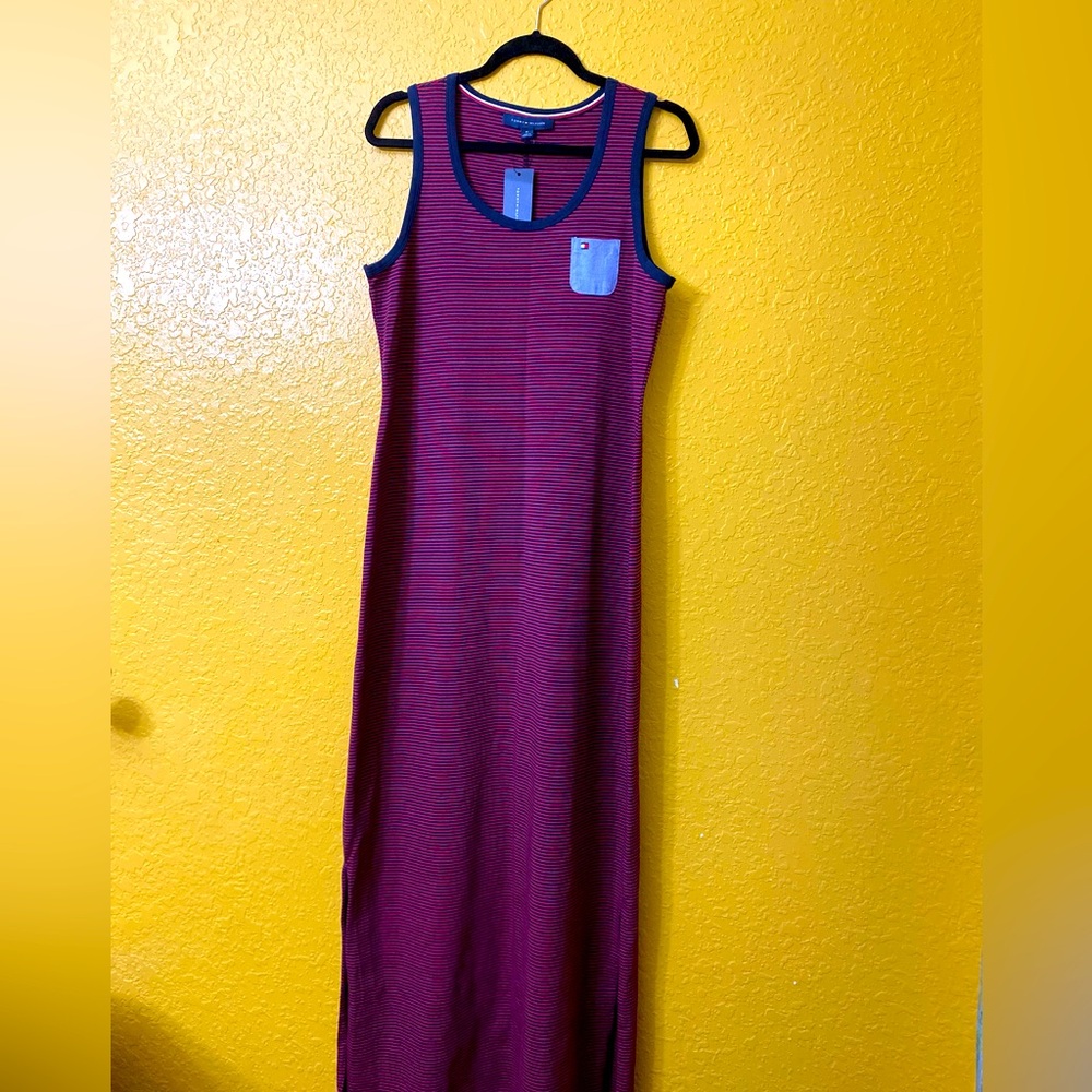 Tommy Hilfiger Tank Dress Womens  Striped Sleeveless long dress NWT $69 size M